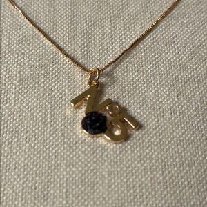 Fashion Jewelry Gold Necklace with Black Rose Pendant